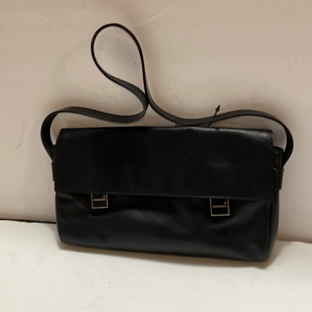 FENDISSIME BLACK LEATHER SHOULDER BAG